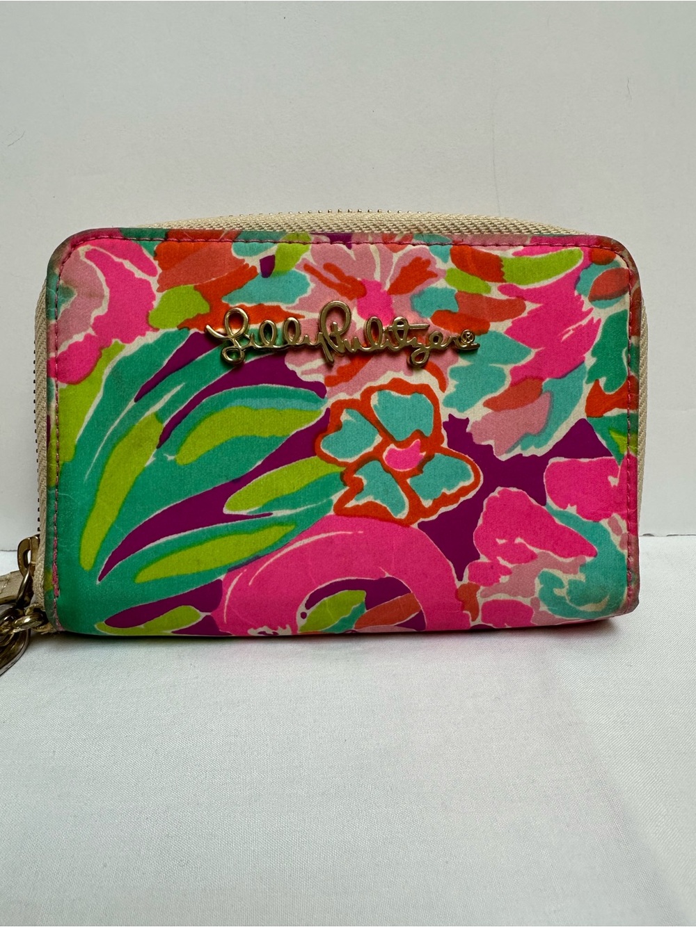 Lilly Pulitzer Multicolor Floral Zip Wristlet Wallet with tassels
